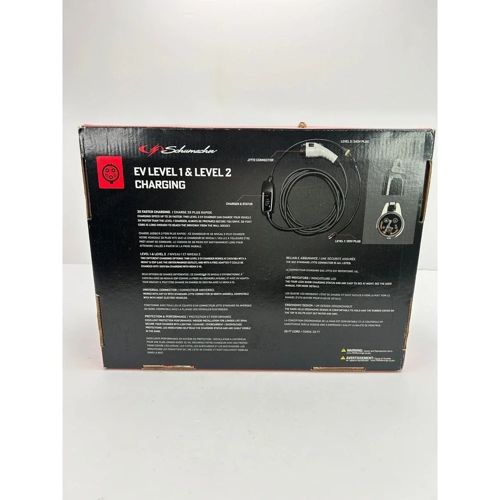 Schumacher EV‎ Charger Level 1 & 2 16A White New